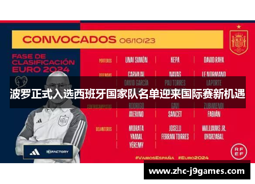 波罗正式入选西班牙国家队名单迎来国际赛新机遇